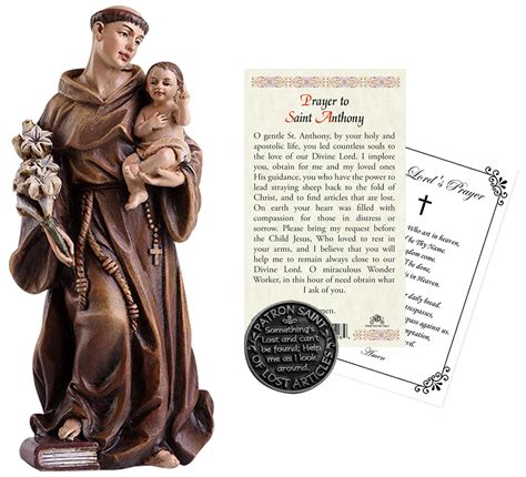 small st anthonyof prada statue|st anthony's prayer card.